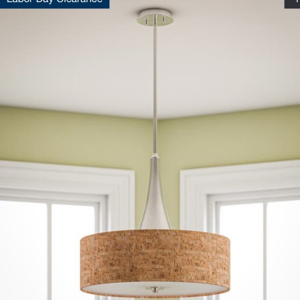 Large and medium size Pendant Lights with corkscrew shade
